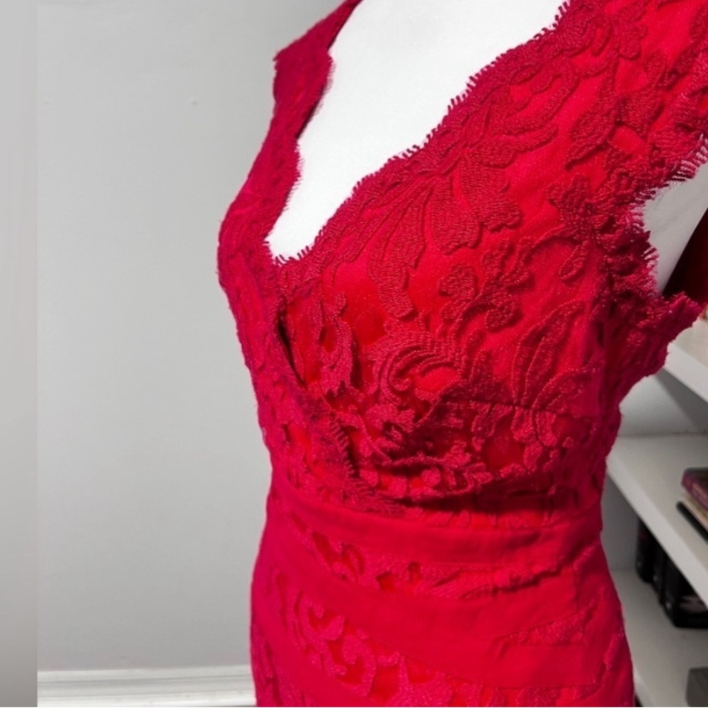 Tadashi Shoji Carla Embroidered Lace Sheath Dress Size 10 - Picture 4 of 13